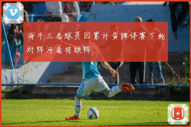 海牛三名球员因累计黄牌停赛下轮对阵河南将缺阵